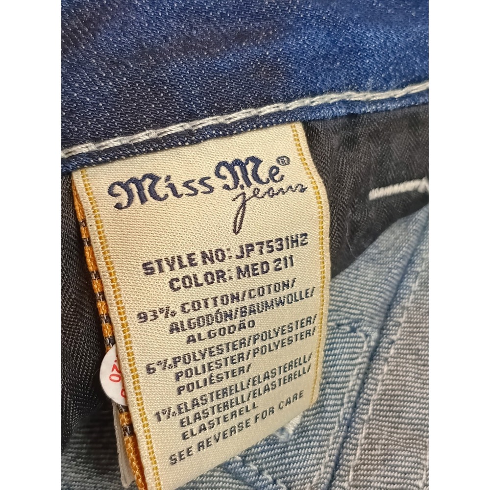Miss Me Tattered Patriotic Embellished Flag Shorts Crystal Studs 30 Jean Shorts - Picture 11 of 12